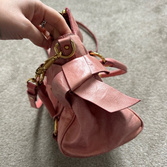 Miu Miu Vitello Bow Pink Leather Vintage y2k Shoulder Crossbody Handbag - Picture 3 of 11